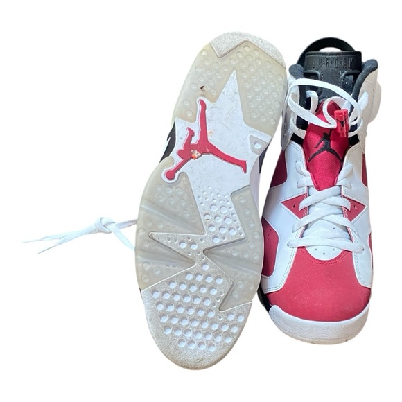 Air Jordan 6 Retro Carmine' White and Red Sneakers Size 13 - Picture 5 of 6